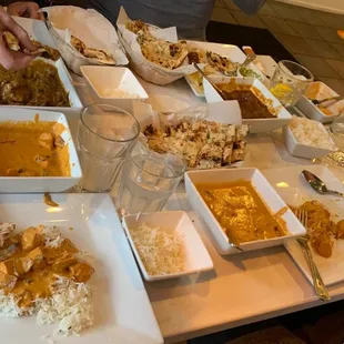 3 different dishes and Naan