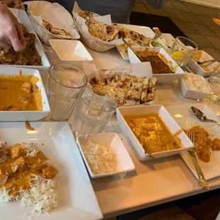 a table full of food