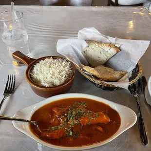 Butter chicken masala and Afgani naan