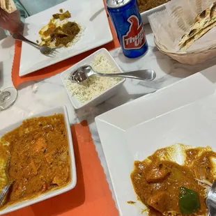 Chicken Tikka Masala and Goat Chettinadu
