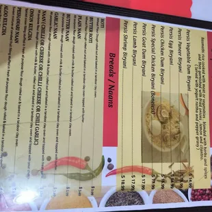 menu