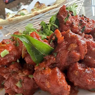 Chicken and a side of fresh pita bread