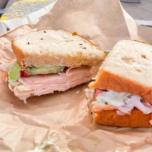 the italian garden sandwich -- oven roasted turkey breast | harvarti cheese | pesto | cucumber | vibe ripe tomatoes | avocado + mayo spread