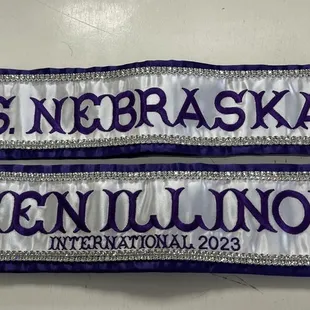 Pageant sashes