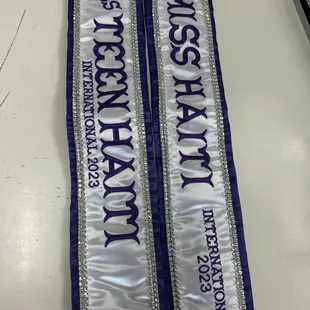 Pageant sashes