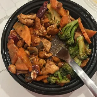 Kung Pao chicken. Super bland. Wouldn't go again. $16.