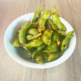 Kung Pao Spicy Edamame