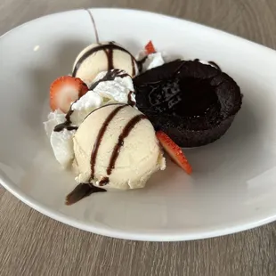 Chocolate Lava Cake with Ice Cream