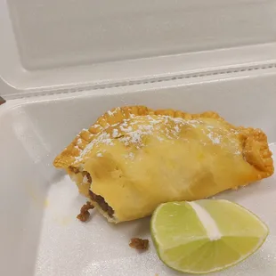 Interesting beef empanada.