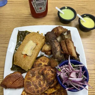 a plate of food on a table