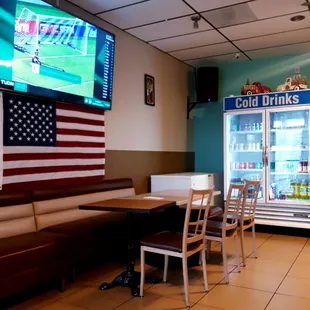 american flag on the wall