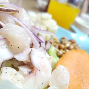 a close up of a plate of food