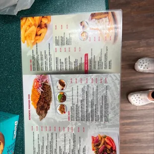 a menu for a restaurant