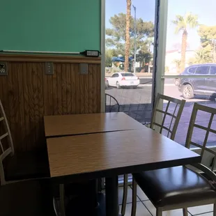 a table and chairs