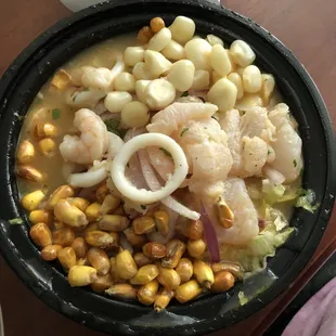 Ceviche Mixto, refreshing!!!! Don't forget to order the TACOS DE JALEA!!!