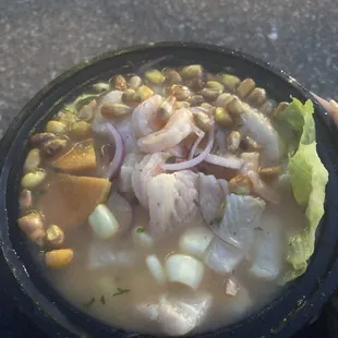 Ceviche Mixto (calamari, shrimp, and white fish)