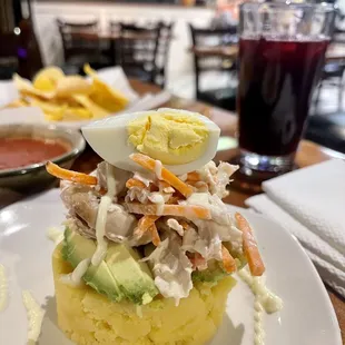 Chicha Morada Vaso &amp; Causa de Pollo
