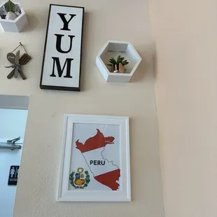 a picture of a wall with a picture of peru