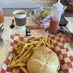 Breakfast sandwich with Fries