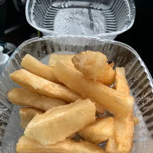 Yuca fried and well seasoned