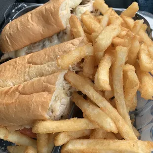 Rotisserie Chicken Sandwich. Fries were crispy and tasty