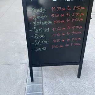 a new schedule on a sidewalk