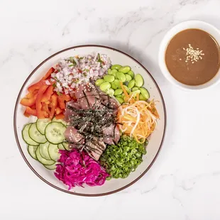 Asian Poke with Lime Oyter sauce