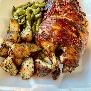 One 1/2 Chicken and 2 Sides $19 Brandon inflation was $15.50 last year