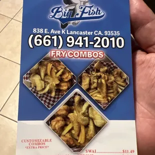 Customizable combo options