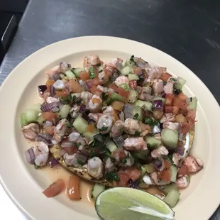 Best tostada of shrimp