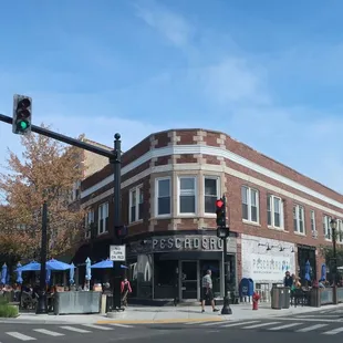 Prominent corner storefront.