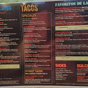 menu