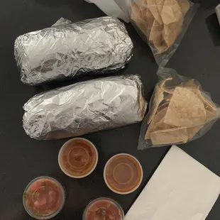 the contents of a burrito