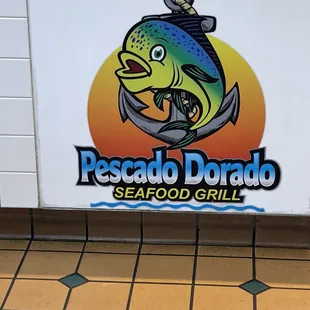 Sign that greets you.