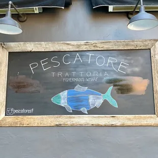 a fish on a chalkboard