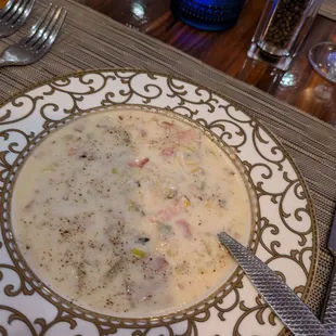 Clam chowder soup