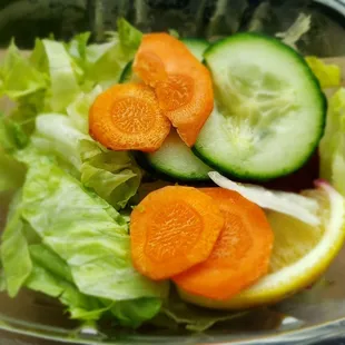 This is all you get with the Seekh Kabab entree, a cheap small salad