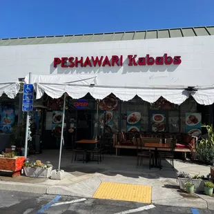 the front of the restaurant