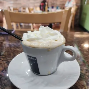 a cup of cappuccino