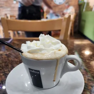 a cup of cappuccino