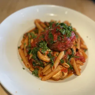 IMPOSSIBLE MEATBALL pasta-my coworker said meatball had no flavor :(