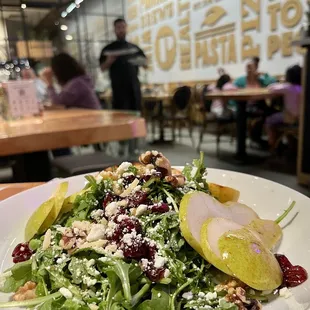 Harvest Pear Salad, Arugula Goat Cheese