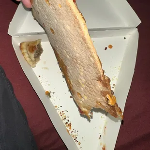 Pepperoni Pizza slize: overcooked and hard