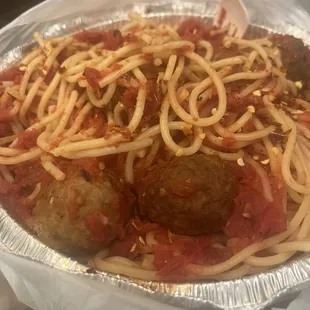 Spaghetti and meatballs