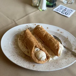 Cannoli with sweet cream.  Fantastic!