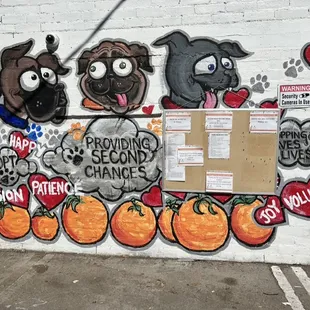 Mural at the back of the store
