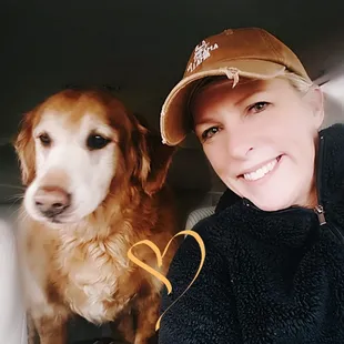 Victoria with her golden Max