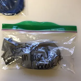 Had blue and silver extras in this bag. I'm not sure how this could have been better presented for dropping off, picking up tomorrow?!