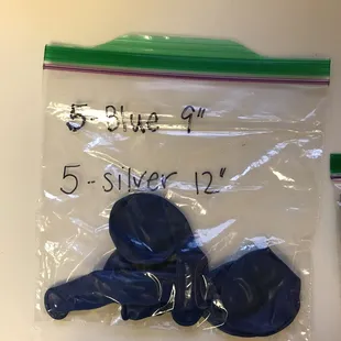 Had 5 silver and 5 blue in this bag.