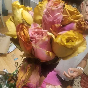 Flowers delivered at least they used to be flowers i guess